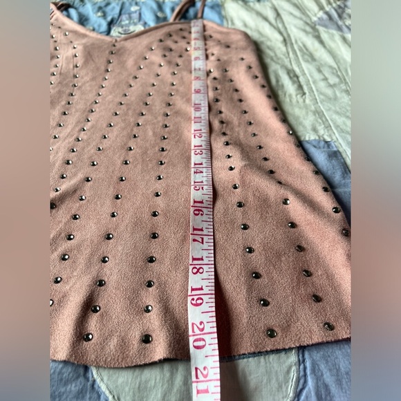 Vocal Womens Pink Studded Rhinestone Feminine Boho Soft Western Cami Top Small - Picture 8 of 8